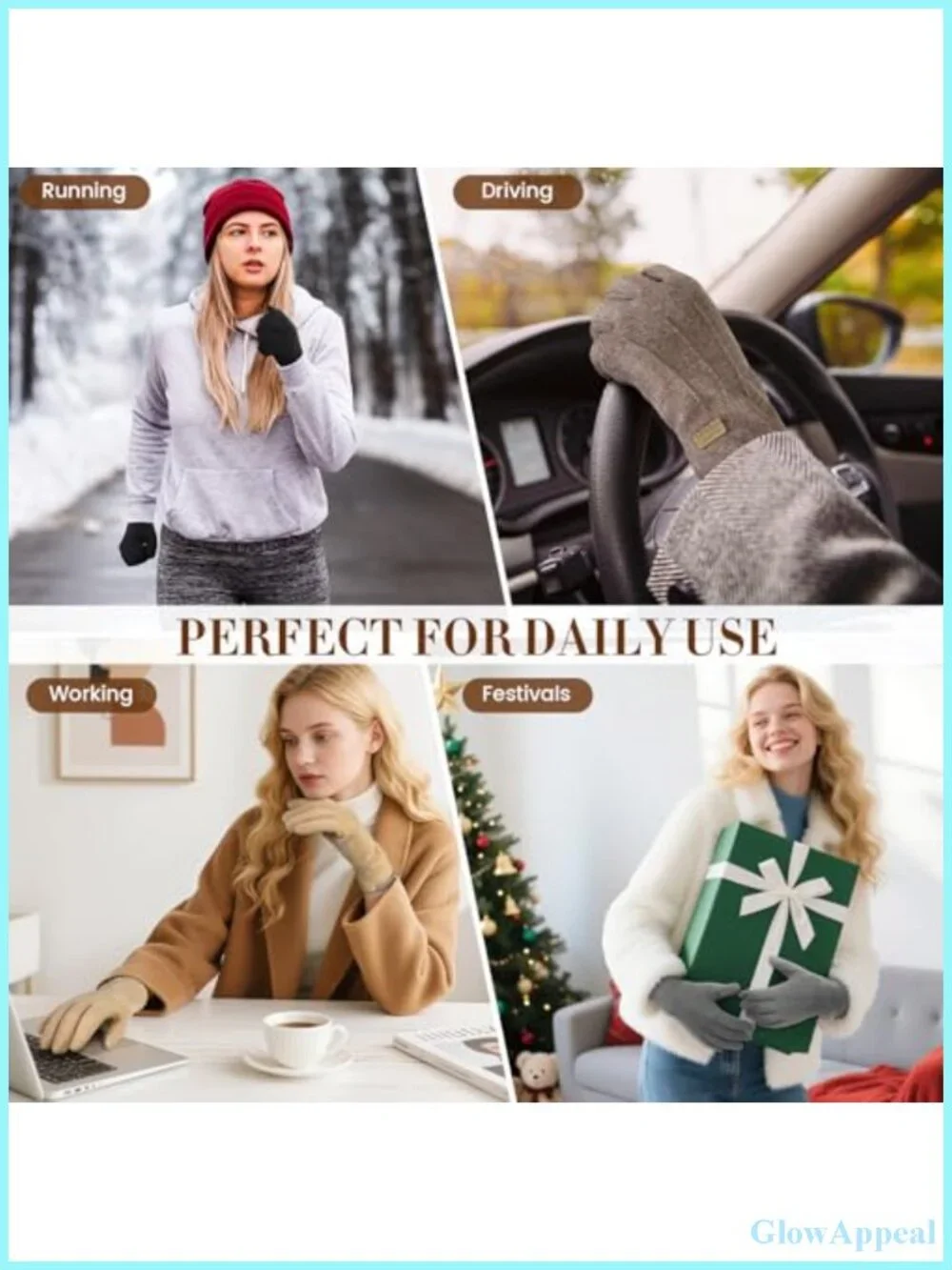 Women's Winter Gloves 3-Pack Touch Screen Windproof Fleece Lined